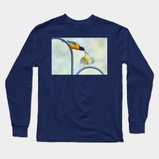 Oriole feeding fledgling #2 Long Sleeve T-Shirt